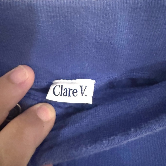 Clare V. Le Snap Pant Crop Flare Cotton Cobalt Blue Large Casual Lounge - Picture 7 of 9